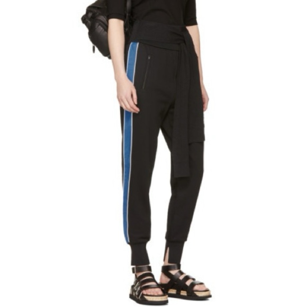 3.1 Phillip Lim Black and Blue Waist Tie Jogger Pants small